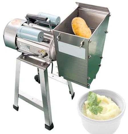 VFMVOYNZ Kartoffelpresse aus Edelstahl, elektrischer Kartoffelstampfer, professioneller Stampfer, robuste Lebensmittelpresse mit präziser Mahlwelle und Getriebe, Küchenhelfer für Obst, Gemüse, Püree