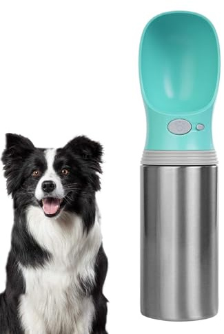 Botella de Agua para Perros - Dispensador de Agua para Viajes para Mascotas Portátil de 400ml, Taza de Beber a Prueba de Dientes para Perros y Gatos | Botella de Hidratación al Aire Libre para