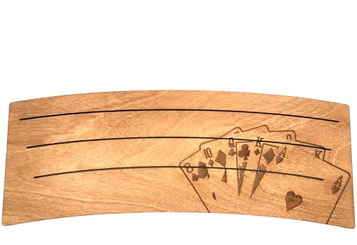 Tit'Adel Grand Support Cartes à Jouer en Bois Personnalisable – 25 Cartes – Fabrication Française – Porte Cartes Confort Enfant & Handicap – Gravure Incluse