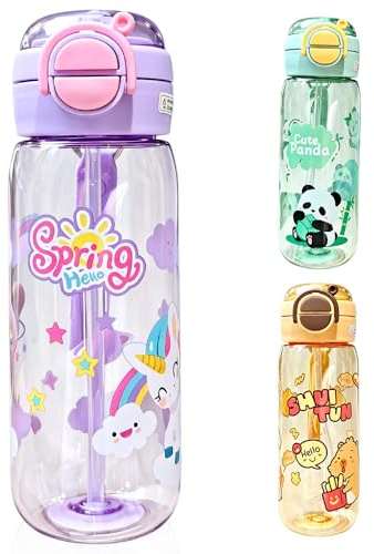 HAJXXMM Unicorn Water Bottle, Unicorn Drinking Bottle Reusable Cute Drinking Cup, Drinks Flask with Carrying Handle, Personalised Water Flask 600ML