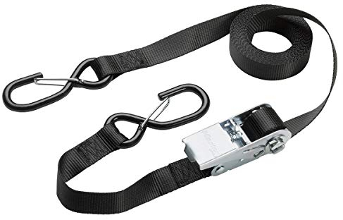 Master Lock 3109EURDAT Sangle d'Arrimage avec Crochets et Boucle Autobloquante, Noir, 5m x 25mm Sangle