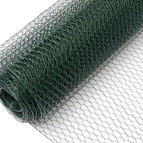 Niederberg Metall 25m x 50cm Maschendrahtzaun Grün - 13x13 Drahtgitter Zaun - Hasendraht Verzinkt