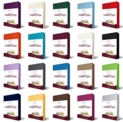 EllaTex FROTTEE Topper Spannbettlaken 180x200-200x200 cm, in Farbe: Weiß