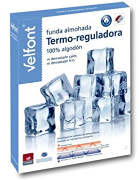 Velfont Funda Almohada Termo-reguladora 100% algodón - Temperatura Constante Durante la Noche (150cm)