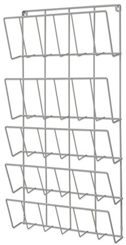 Betzold - Bücherregal, Silber Büchergestell für die Wand, Prospekthalter