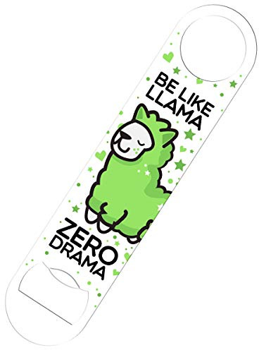 Be Like Llama Zero Drama Bar Blade Bottle Opener White 18x4cm