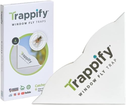 Trappify Window Fly Traps Indoor, Sticky Fly Catcher for Home, 4 Pack