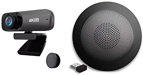 Project Telecom 4K UHD | Webcam ad altissima definizione | Vivavoce audio Bluetooth wireless USB | Pacchetto bundle | Compatibile con InternalDesk