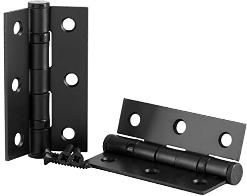 IRONZONE® 10 Pairs Door Hinge 3 (75mm) Steel Ball Bearing Door Hinges, Matte Powder Coated Black for Internal use in Residential and Commercial Buildings. (10 Pairs)