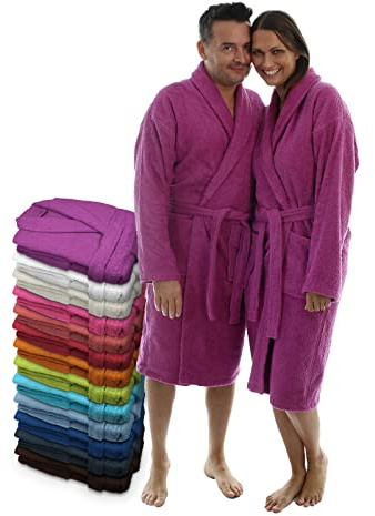 LEBENGOOD Albornoz Mujer 100% Algodón OEKO-TEX, Toalla Rizo Americano 450 gsm, Albornoces Juveniles, Ducha, Piscina, Bata Baño, Unisex,Hombre, Tallas S M L XL XXL 3XL (XL, Morado)