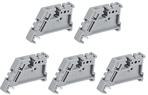 sourcing map Morsettiere per montaggio su guida DIN EW/35, confezione da 20, colore: grigio