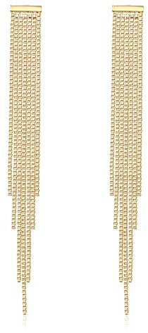 Clearine Quaste Mode Gold plattiert lange Kronleuchter baumeln Tropfen Fransen Ohrringe für Hochzeit Damen Party Prom