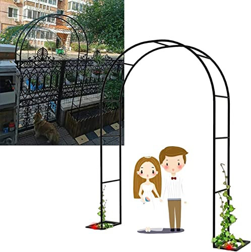 Arche Jardin Aluminium Largeur, Arche À Rosiers Métal, Filet À Plantes Grimpantes, Filet de Treillis, pour Récolte de Concombres, Légume, Vignes, Plantes Grimpantes,350x220x40CM