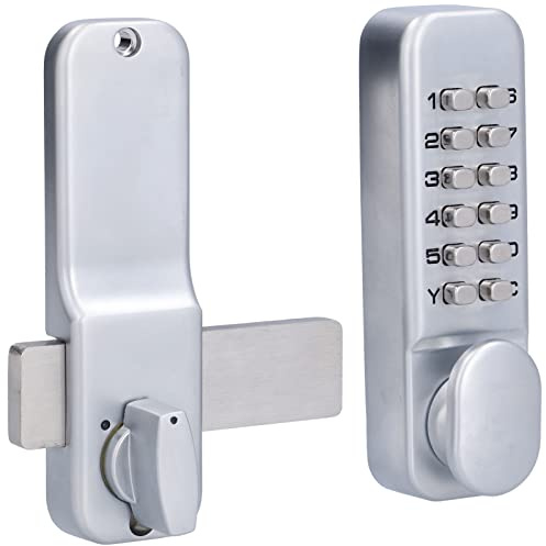 Digital Door Lock, Mechanical Combination Lock, Zinc Alloy Waterproof Keyless Door Lock, Security Front Door Locks with Hold Latch, Anti Theft Codes Lock for Internal & External Use