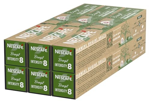 NESCAFÉ Farmers Origins Brazil Lungo 6 x 10 Capsules de Café - Approuvé pour les Machines NESPRESSO
