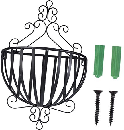 Supvox Hängender Blumentopf Aus Metall Schwarz Mit Drainage-Design Für Wandmontage Als Blumentopfregal Passend Für Kleine Töpfe Für Balkon Fensterbank Und Gartendekoration