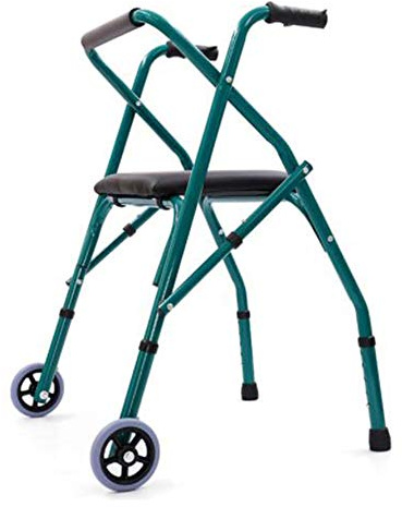 Andador Con Andador Para Personas Mayores Con Ruedas Y Asiento,Ayuda De Movilidad Plegable Liviana,Capacidad De Carga 150 Kg De Altura Ajustable