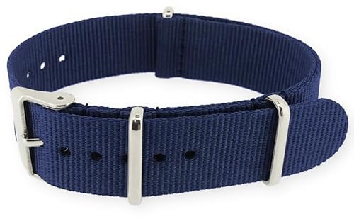 Natos.com - NATO Uhrenarmband, Militär Nylon Strap, Uhrenarmbänder Herren und Damen, Edelstahlschnalle, 18mm 19mm 20mm 21mm 22mm