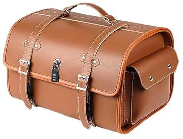 ZHSDMB Motorrad Hecktasche für Benelli Motobi 200 Evo 2021, Wassersichte Motorrad Hecktasche, Große Kapazität, Motorrad Werkzeugtasche Leder wasserdichte Packtaschen,B-Brown