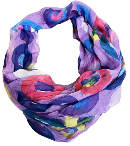 J26 Blumen Mandala Farbverlauf Seide Sommer Loop Verlauf Regenbogen Rainbow Silk Uni Rundschal Schlauchschal Stola Schal leicht