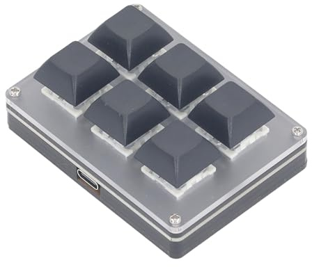 Plyisty Mini Tastierino a 6 Tasti, Tastiera Gioco Meccanica con Una Sola Mano, Tastiera Programmabile USB C/2.4G/BT a Tripla modalità, Tastierino Sostituibile a Caldo