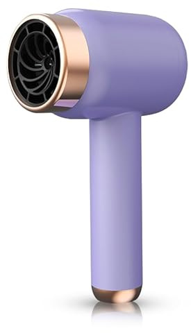 Secador de Pelo Inalámbrico, Secador de Pelo de Viento Frío y Caliente(Con cable), Secador de Pelo Recargable de 1500mAh para Dormitorio Doméstico (PURPLE)