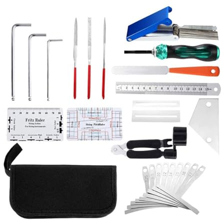25-teiliges Gitarren-Reparaturwerkzeug-Set, Setup-Kits, Gitarrensaitenwechselwerkzeuge, Gitarre, Ukulele, Bass, Banjo, Wartungswerkzeug