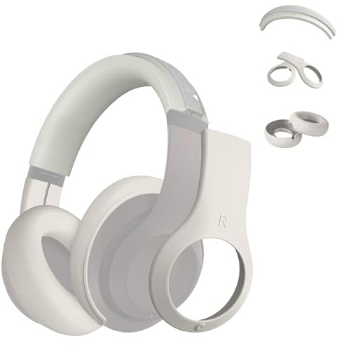 Ensemble de coques 3 en 1 en silicone pour casque Beats Studio Pro, coque anti-rayures pour casque Beats Studio Pro, accessoires de protection en silicone souple (blanc cassé)