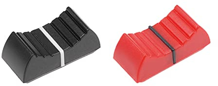 QUARKZMAN Potentiometer Knob Gerader Schieberegler Potentiometer Flacher Druckknopf Einfügen Schaft Rot Schwarz Kunststoff 10 Set
