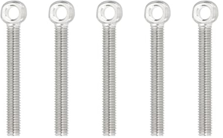 PATIKIL Bulloni A Occhiello Con Spalla Sollevamento M5x42mm, 5 Pezzi Bulloni A Occhiello Con Spalla Per Sollevamento 304 Acciaio Inox Filettati Per Sospensione Valvole Fissaggi, Argento