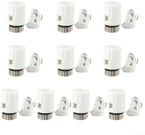 Eawfgtuw 10 Units Floor Heating Water Distributor Electric Thermal Actuator Valve Temperature Control System M30x1.5 Thread Waterproof For Radiator