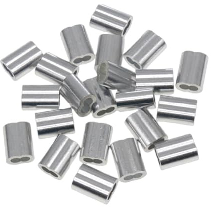 TMTGTS Aluminiumhülsen 50 Stück 1.5mm Crimpschlaufen Aluminiumhülse Würgeklemmen Aluminium Presshülsen Alu Klemme Drahtseilklemmen Klemmhülsen Metallhülsen drahtseil quetschhülsen Seilklemme