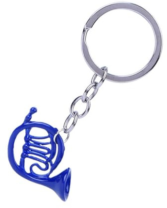 Hamwesh Exquisiter Mini-Schlüsselanhänger in Hornform, Dekorativer Anhänger für Kleidung, Rucksack, Handtasche für Freunde und Familie, Blau, 3,1 X 2,5 Cm (Blauer Waldhorn-Schlüsselanhänger)