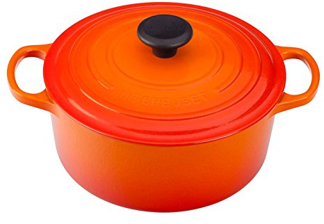 Le Creuset LS2501-242 Signature - Horno de hierro fundido esmaltado (holandés), 4 – 1/2 cuartos de galón, llama