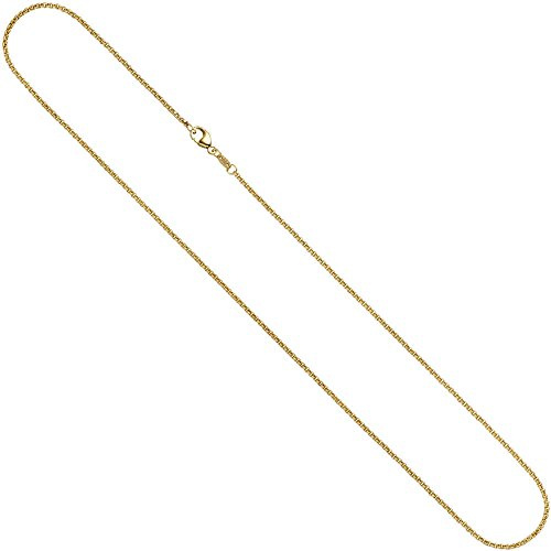 2,5mm Erbskette Kette Collier 585 Gold Gelbgold Goldkette massiv 50cm Unisex