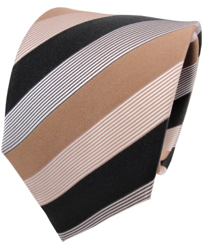 TigerTie Designer Seidenkrawatte in gestreift - Krawattenbreite 8 cm - Clubstreifen
