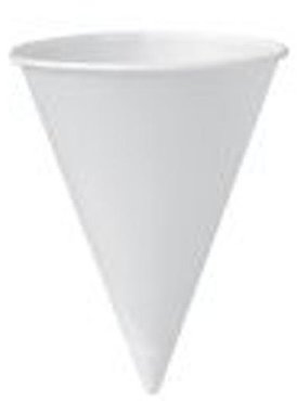 Dart Solo 6R-2050 Bare Eco-Forward 6 oz. White Rolled Rim Paper Cone Cup with Chipboard Box Packaging - 5000/Case