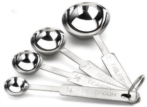 Paderno World Cuisine 1/4, 1/2, 1 and 3-Teaspoon Stainless Steel Measuring Spoon Set