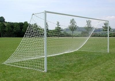 POWERSHOT® Fußballtornetz - Ersatznetz - 7,32 x 2,44 m - 3 mm - Weiß (Obere Tiefe 0,8m, untere Tiefe 1,5m)
