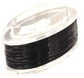Creative-Beads Edelstahldraht, Stahlseil, 0,5mm, Schmuckdraht für Kette, Armband, nylon ummantelt hautverträglich reißfest, 10m Rolle schwarz zum Schmuck selbst machen