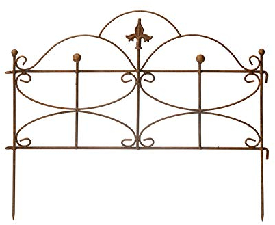 Beetzaun Gartenzaun Zaun Zaunelement Rankhilfe Metall Eisen Rost Schmetterling 46cm hoch x 60cm lang