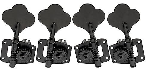 Musiclily Pro 2x2 Open Gear Mechaniken-Set für 4-Saiter E-Bass Precision Jazz Bass, Schwarz