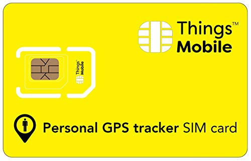 Carte SIM pour Tracker/Traceur GPS Personnel - Things Mobile - avec Couverture Mondiale et réseau Multi-opérateur GSM/2G/3G/4G, sans coûts Fixes. 10€ de crédit Inclus