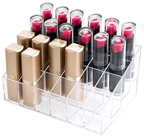 PJLANDI Transparent Lipstick Storage Box Display stand cosmetic grid