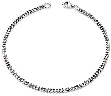 Panzerkette Armband 925 Silber Ø2,8mm diamantiert in 17-23cm SA-134 | für Damen und Herren aus hautfreundlichem & anlaufgeschütztem Sterlingsilber, Made in Germany von MATERIA by Matthias Wagner