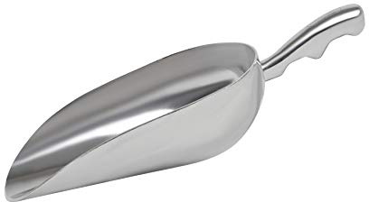 Cast Aluminum Utility Scoop - 24 oz. - Round Bottom, ice scoop For Multi-Purpose Use, With Finger Groove Handle (24 oz.)