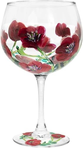 The Leonardo Collection Hand Painted Poppy Gin Glass by Lynsey Johnstone with Gift Box…, Multi, JNS_475157