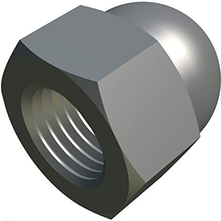Sechskantmutter M10 Verriegelungsmuttern Dome Cap (25 Stück) verzinkt Abdeckung Kappe ästhetisch für Schrauben/Bolzen – Schutzkappe nach DIN 1587, silberfarben (10 mm)