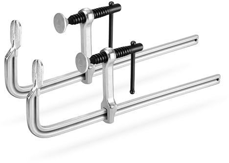 Jorgensen Bar Clamps, 12-Inch Light-duty Drop Forged Steel Bar Clamps for Woodworking and Welding, 2 Pack