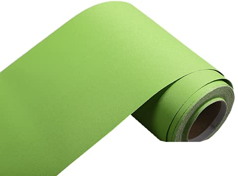 Selbstklebende Tapetenbordüre, einfarbig, matt, wasserfest, einfach anzubringen, für Küche, Badezimmer, Fliesen, 10,2 x 497,8 cm, Grün